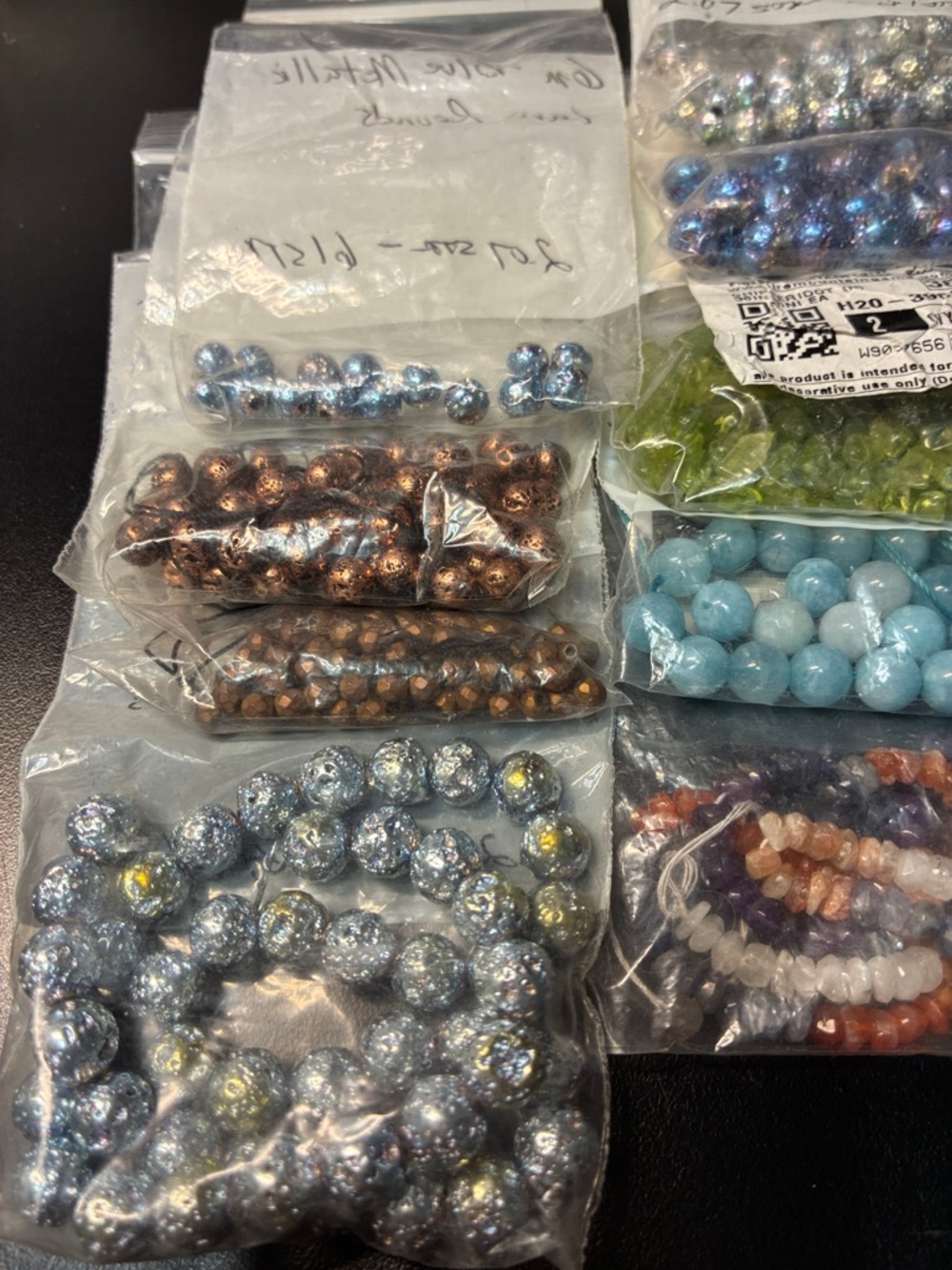 Mixed 1# Assorted Natural unique Bead Lot in Blue, Green, Black, Copper, Pink - Picture 2 of 16